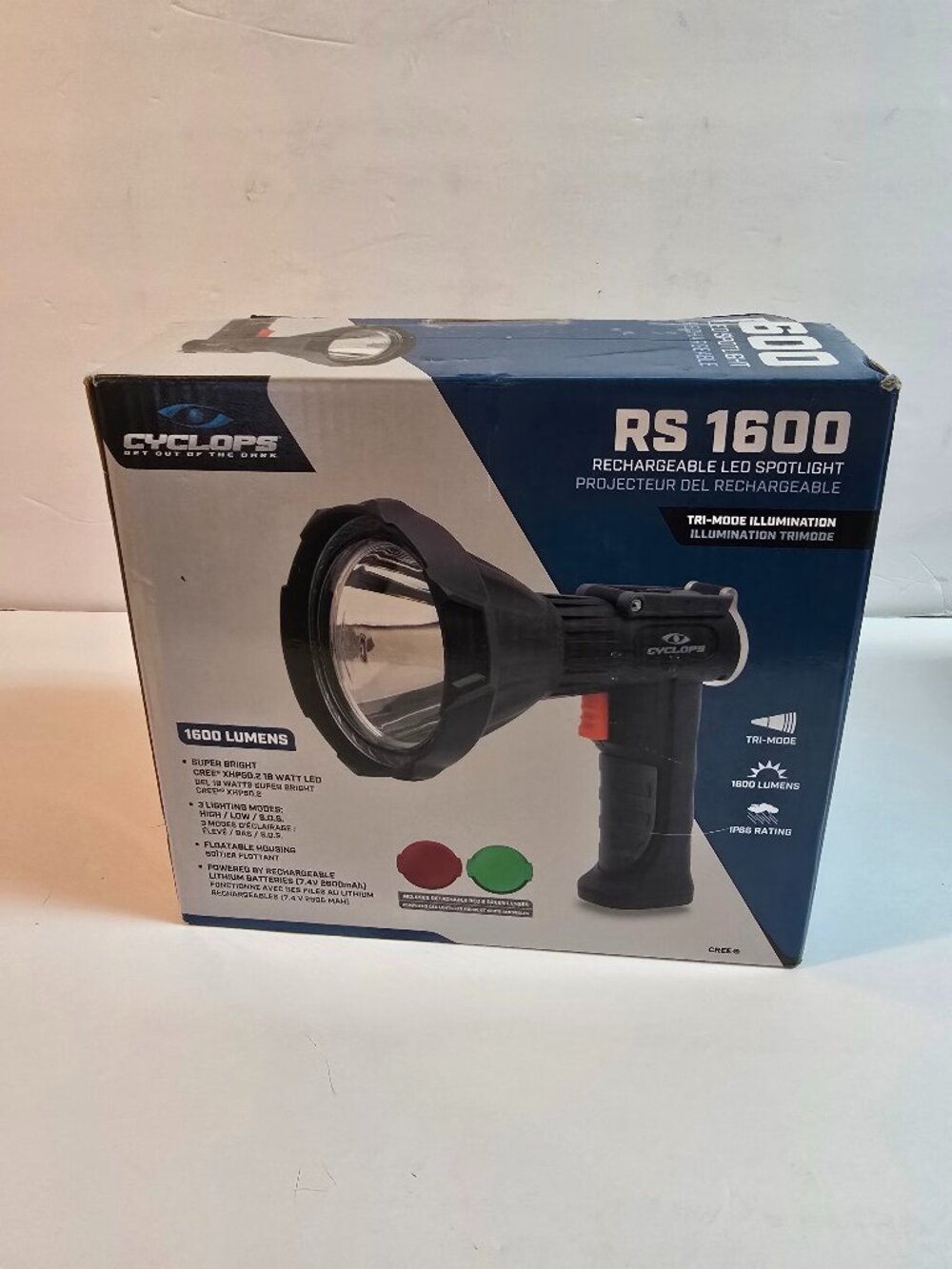 Cyclops Rechargeable Portable Handheld Tri-Mode Illumination RS 1600 Lumens Spot